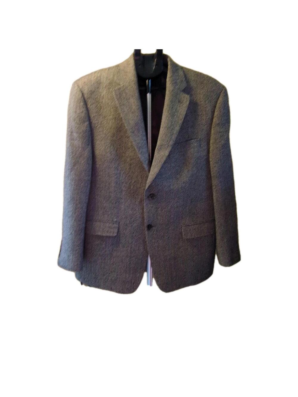 Lauren Ralph Lauren Regular Fit Gray Wool Tweed Herringbone Blazer 42S